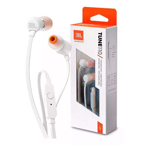 Audífonos Alámbricos JBL White JBLT110WHTAM