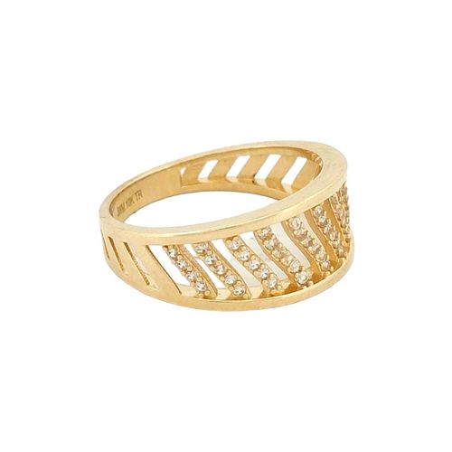 Anillo diseño Italiano Zirconias Oro 10 k