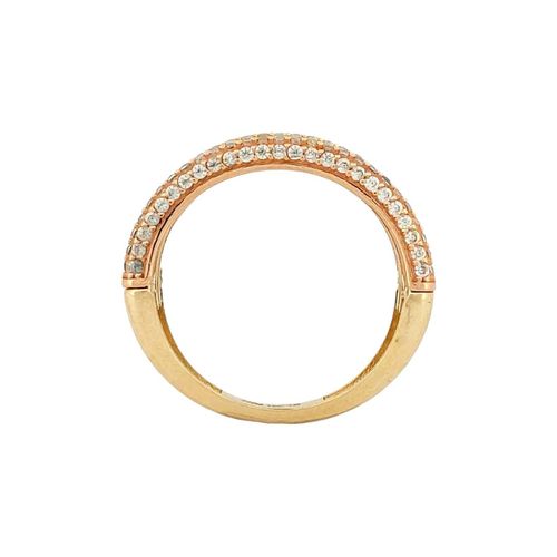 Anillo Triple Churumbela Zirconias Oro 10 K