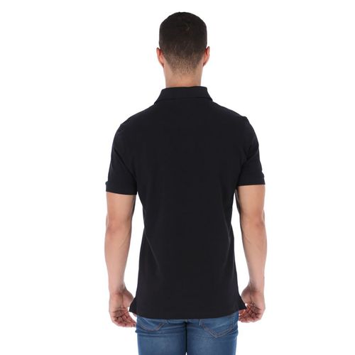 Playera Tipo Polo Para Caballero Porto Blanco Negro PBASIC-09