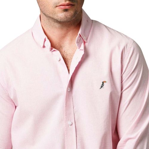 Camisa Casual Para Caballero Tucane Rosa STRIPES