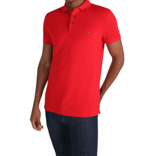 Playera polo para hombre Tommy Hilfiger roja regular MW0MW32347 xlg