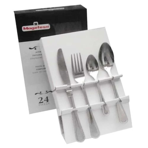 Juego de cubiertos 24 piezas Magefesa plata bari