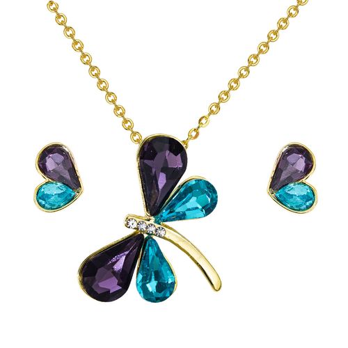 Set de collar y aretes Unlimited by ob chapa de oro 18 k jrmgwk10