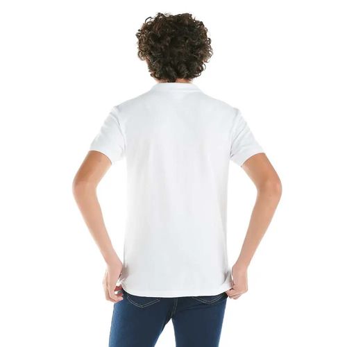 Playera Tipo Polo Para Niño Optima Blanco 32417