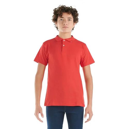 Playera Tipo Polo Para Niño Optima Rojo 32417