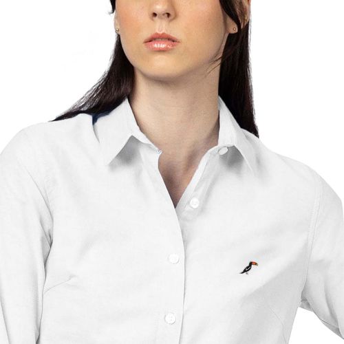 Blusa camisera Tucané blanco para dama OXFORD ORIGINAL