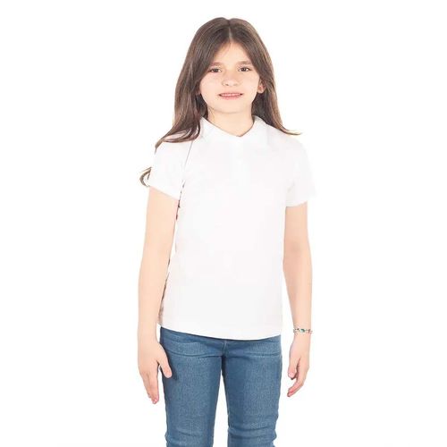 Playera Para Niña Tipo Polo Optima Blanco 33984