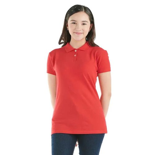 Playera para niña tipo polo Optima rojo 33985