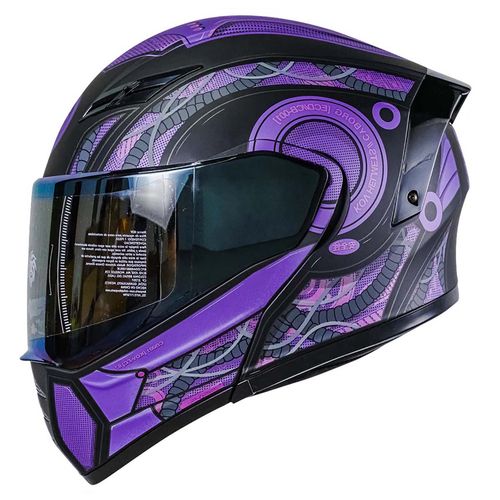 Casco abatible Kov negro estelar cyborg
