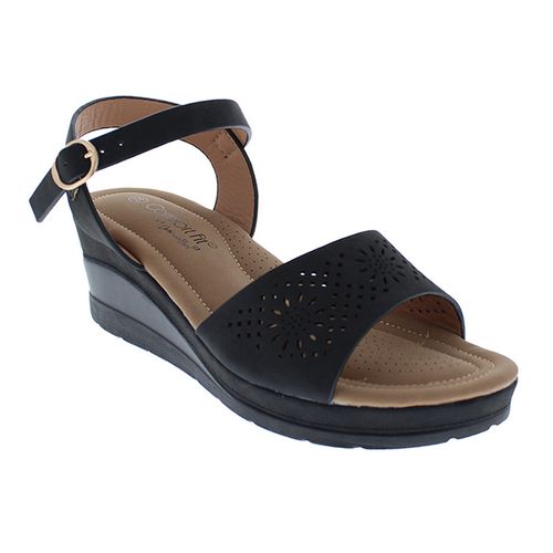 Sandalia Para Dama Comfort Fit Negro 26106C/N