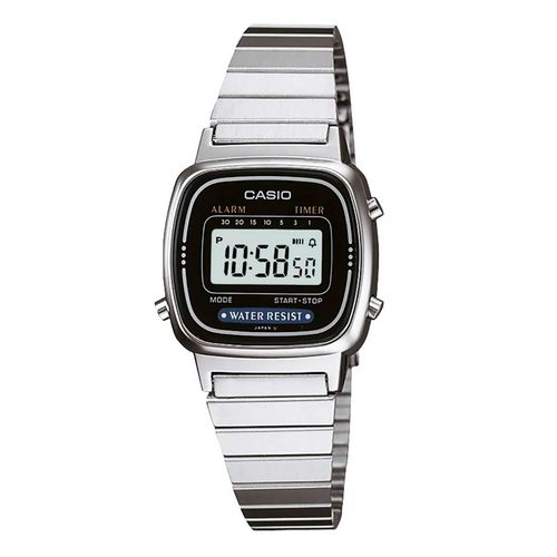 Reloj Casio plateado para dama LA670WA-1VT
