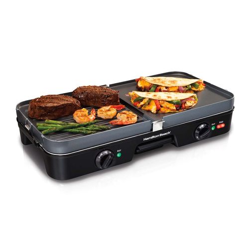 Parrilla plancha eléctrica Hamilton Beach negro 38546