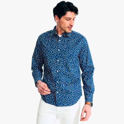 Camisa Casual Para Caballero Nautica Azul W35120-4D4