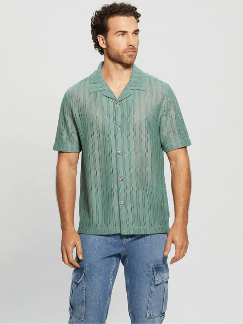 Camisa Casual Para Caballero Guess Verde M4GP33KBVC0G7CQ