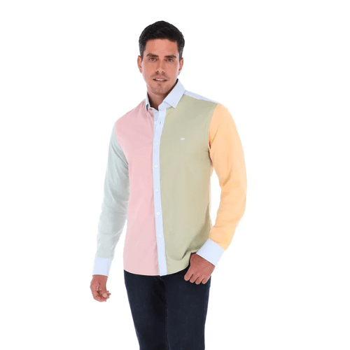 Camisa Casual Para Caballero Porto Blanco Multicolor E-2146