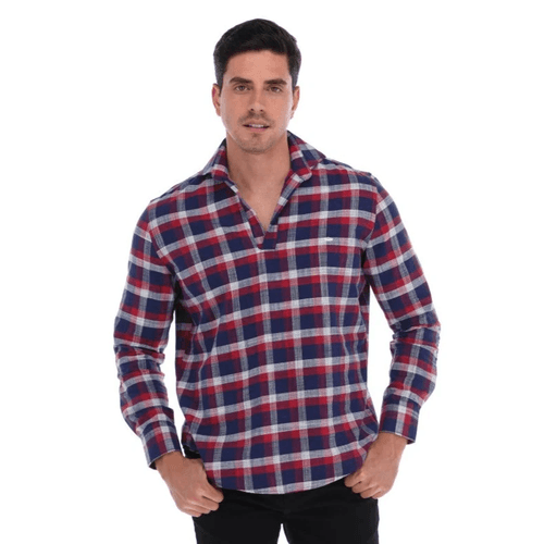 Camisa Casual Para Caballero Porto Blanco Rojo C-2194