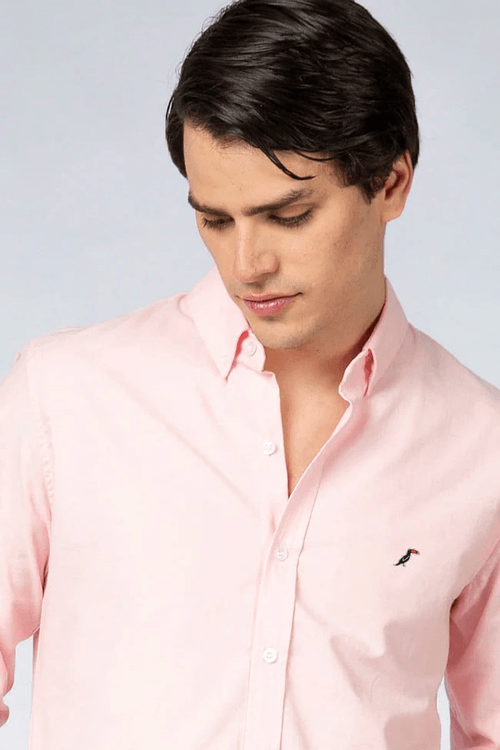 Camisa Casual Para Caballero Tucane Rosa OXFORD ORIGINAL