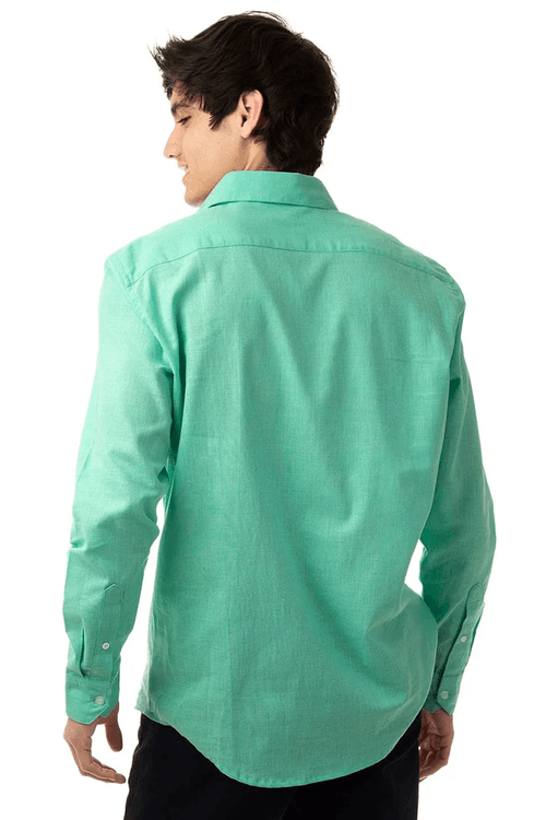 Camisa Casual Para Caballero Tucane Menta ALWAYS.LINEN.SH