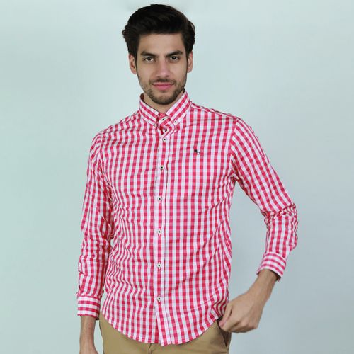 Camisa Casual Para Caballero Alberto Olguin Rojo AOMC1312