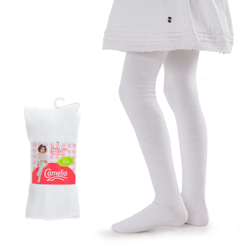 Malla lisa para niña Camelia blanco 4001