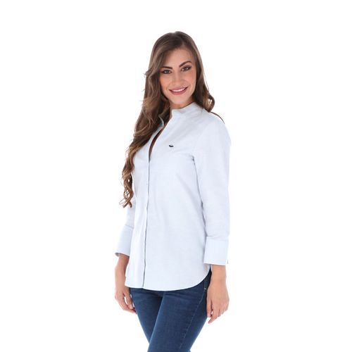 Blusa Camisera Para Dama Porto Blanco Azul Cielo DBASIC-15