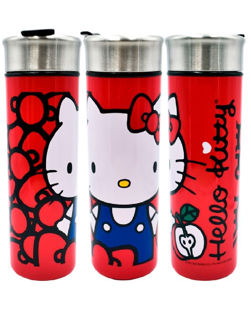 Termo Con Tapa De Acero Inoxidable Hello Kitty 430 ml Regalos Siglo XXI Rojo 2415-3494