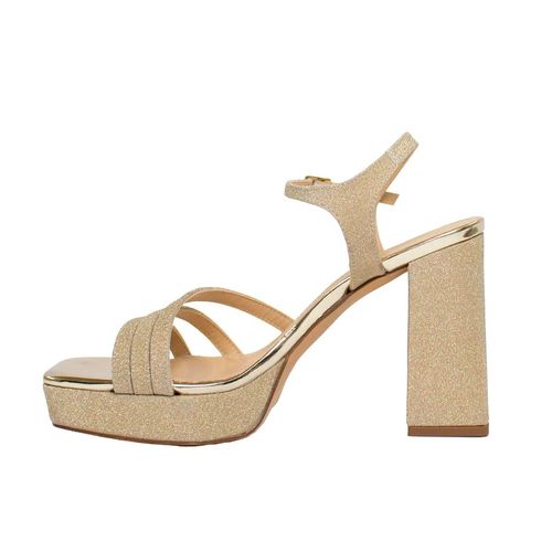 Sandalia con plataforma Senties dorado para dama 59-830