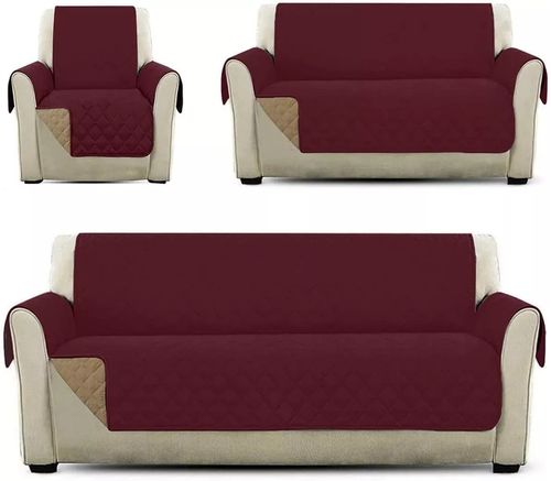 Cubre Salas Doble Vista Stretch B.Kind & Beyond Tinto/Beige