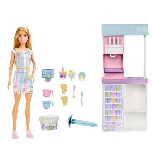 Muñeca Barbie En Heladería Para Niña Barbie Multicolor HCN46