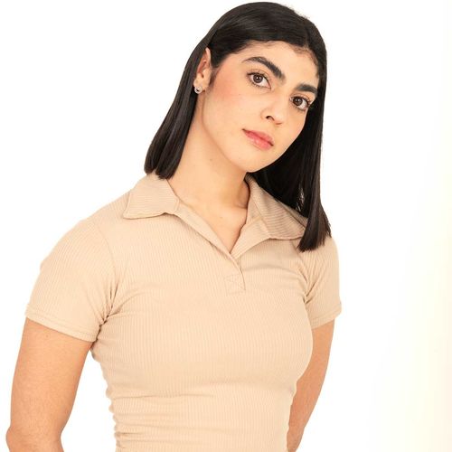 Top Corto Para Dama Punto Sole Beige Condesa