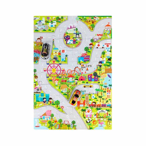 Rompecabezas ciudad de carritos Diako multicolor bu-2440