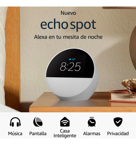 Amazon Echo Spot Bocina Y Despertador Inteligente Blanco Blanco