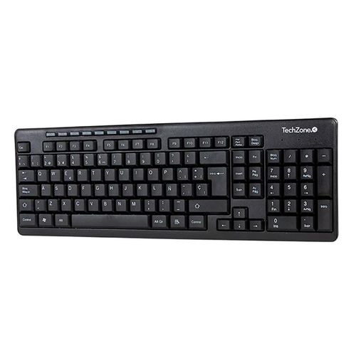 Kit De Teclado y Mouse Inalámbrico Techzone Negro TZ16COMB01-INA