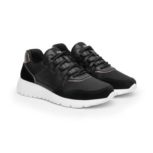 Tenis Casual Para Dama Flexi Negro 129702