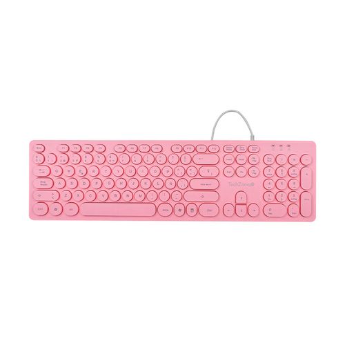 Teclado Alámbrico Techzone Rosa TZACTCA03