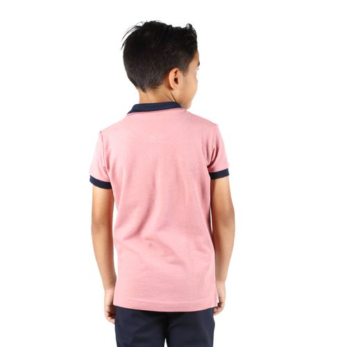 Playera Tipo Polo Para Niño Lyon Rosa 324236