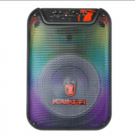 Bafle Mitzu 15" 25,000W pmpo con llantas y micrófono KSW-3515