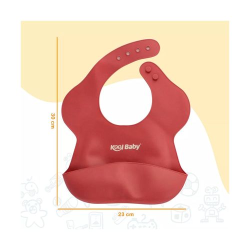 Babero De Silicon Para Bebé Kool Baby Tinto BIP8