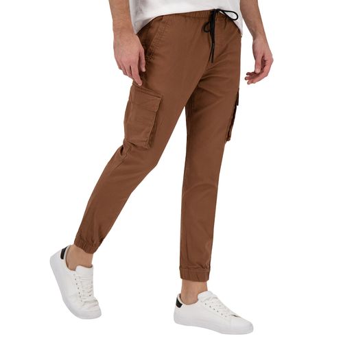 Jogger Cargo De Gabardina Para Caballero Holstone Café 1201