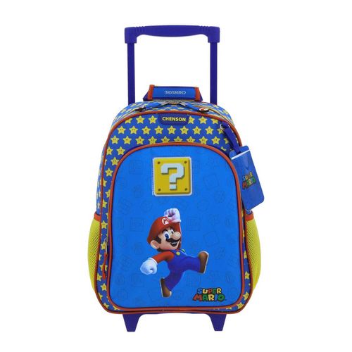 Mochila Con Ruedas Mario Bross Chenson MB66309-9 Azul