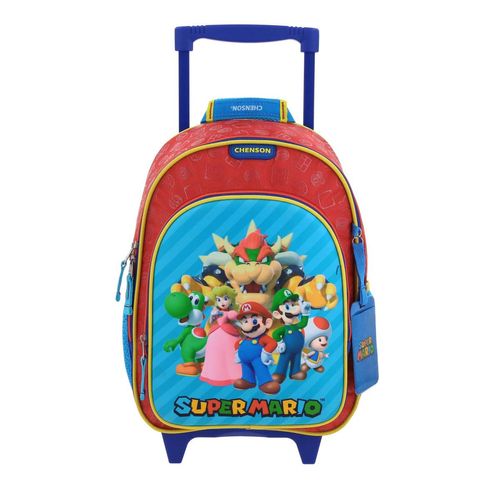 Mochila Con Ruedas Mario Bross Chenson MB66371-R Rojo