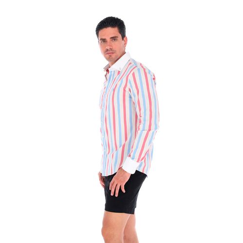 Camisa Casual Para Caballero Porto Blanco Multicolor E-2271