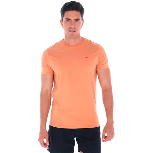 Playera Casual Para Caballero Porto Blanco Naranja TBASIC-30