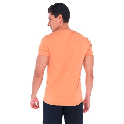 Playera Casual Para Caballero Porto Blanco Naranja TBASIC-30