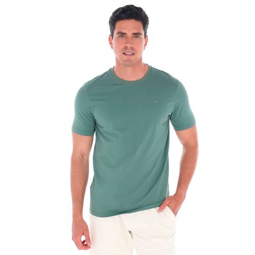 Playera Casual Para Caballero Porto Blanco Verde TBASIC-33