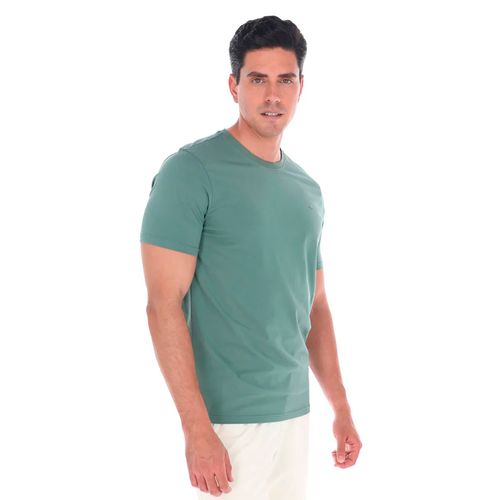 Playera Casual Para Caballero Porto Blanco Verde TBASIC-33