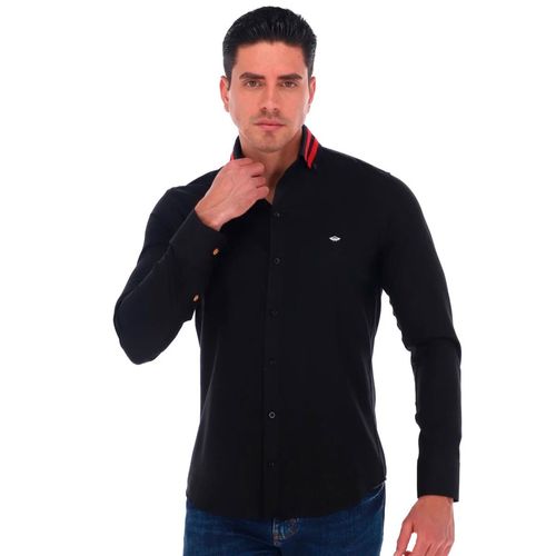 Camisa Casual Para Caballero Porto Blanco Negro C-2188