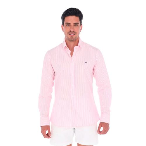 Camisa Casual Para Caballero Porto Blanco Rosa C-2275