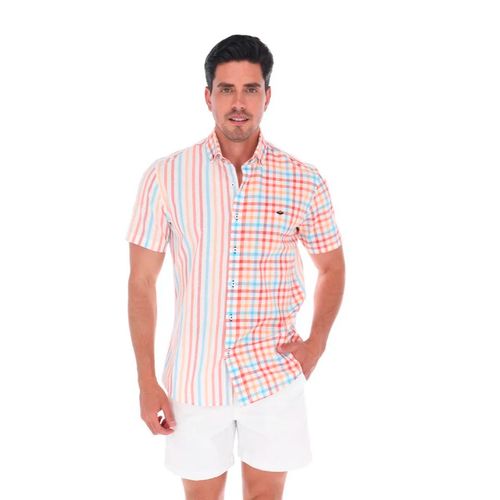 Camisa Casual Para Caballero Porto Blanco Multicolor MCE-2288